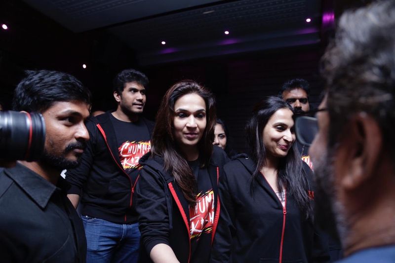 super star family watch darbar movie in rohini theater