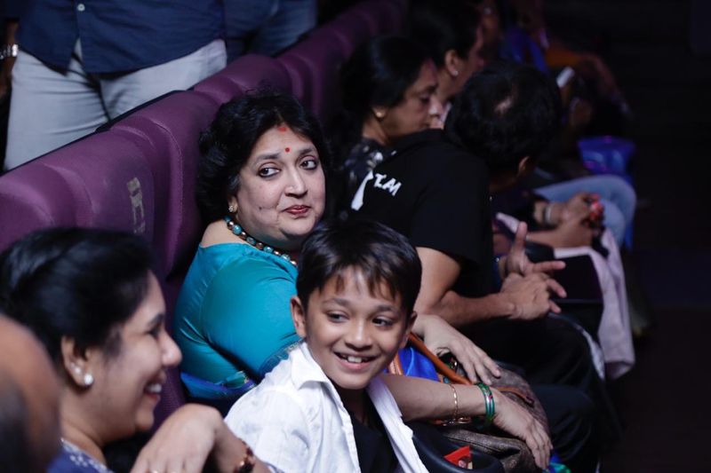 super star family watch darbar movie in rohini theater