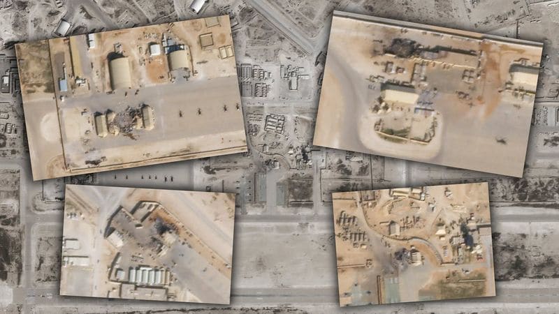 us military bases released photos after Iranian attack