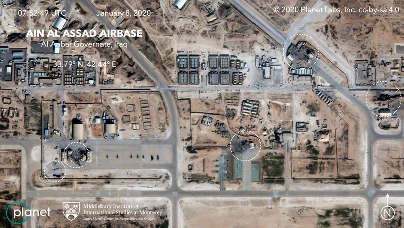 us military bases released photos after Iranian attack