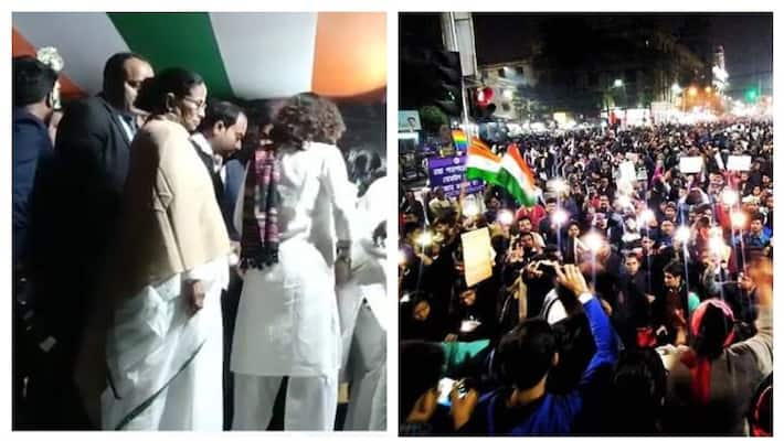 Tension at Esplanade as thousands of students protest against meeting between Mamata Banerjee and Narendra Modi Tension at Esplanade as thousands of students protest against meeting between Mamata Banerjee and Narendra Modi