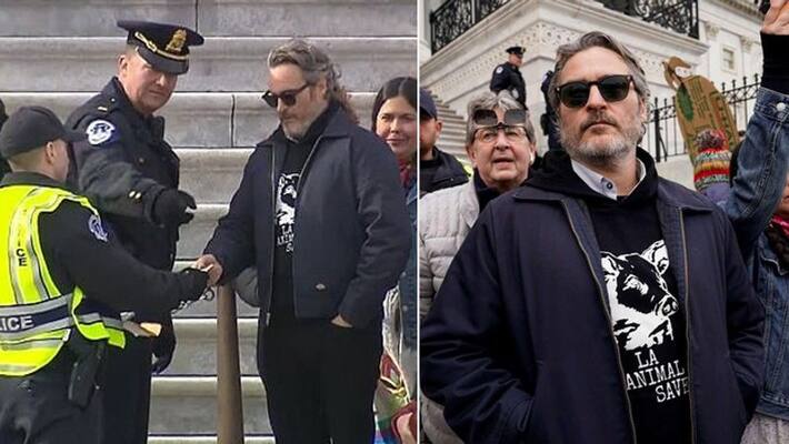 joaquin phoenix arrested when he has gone for protest of climate change at washington KPY joaquin phoenix arrested when he has gone for protest of climate change at washington KPY