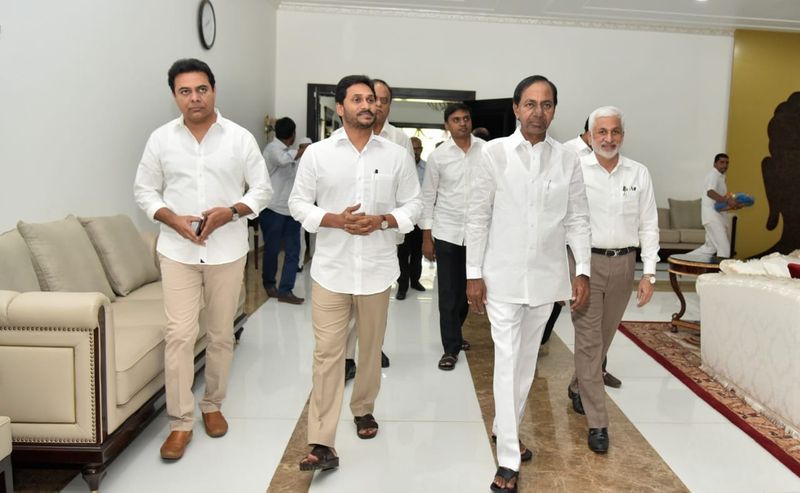 ap cm jagan, ts cm kcr lunch meeting at pragati bhavan