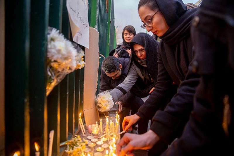 ukraine plane crash students against Khomeini and the State in Iran