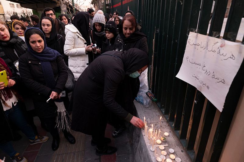 ukraine plane crash students against Khomeini and the State in Iran