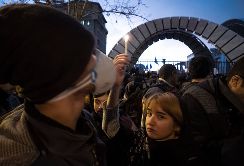 ukraine plane crash students against Khomeini and the State in Iran