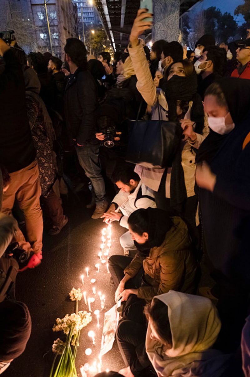 ukraine plane crash students against Khomeini and the State in Iran
