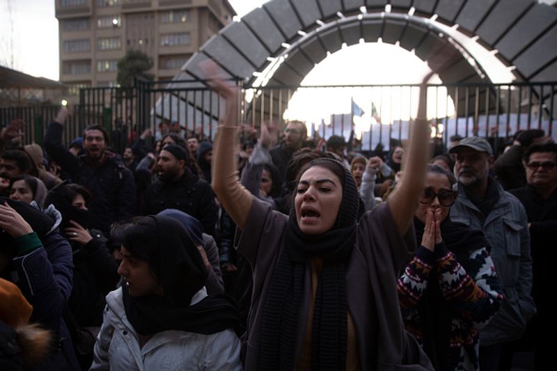 ukraine plane crash students against Khomeini and the State in Iran