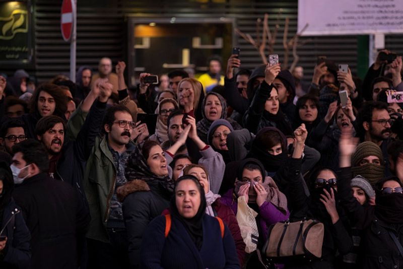 ukraine plane crash students against Khomeini and the State in Iran