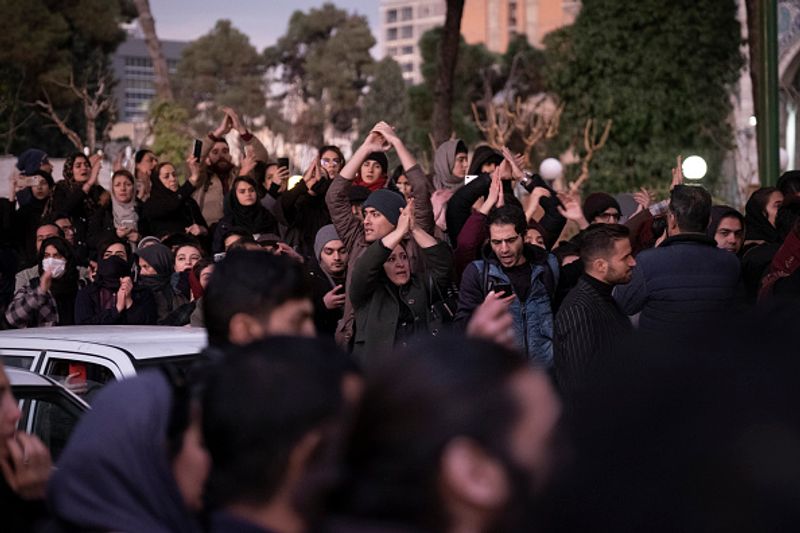 ukraine plane crash students against Khomeini and the State in Iran