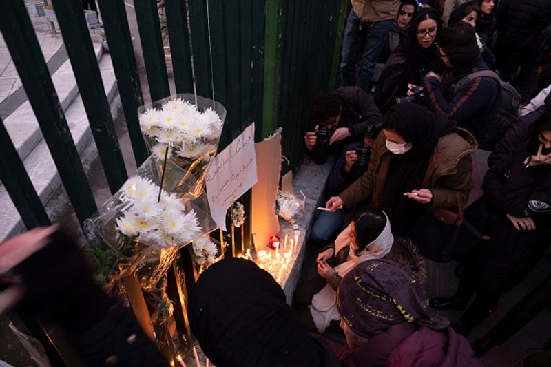 ukraine plane crash students against Khomeini and the State in Iran