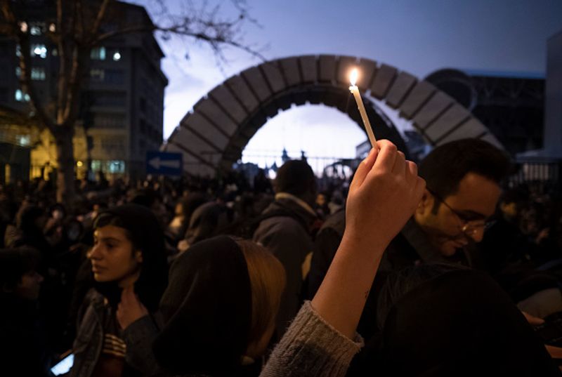 ukraine plane crash students against Khomeini and the State in Iran