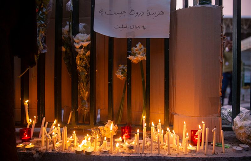 ukraine plane crash students against Khomeini and the State in Iran