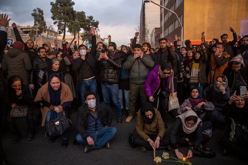 ukraine plane crash students against Khomeini and the State in Iran