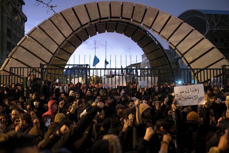 ukraine plane crash students against Khomeini and the State in Iran