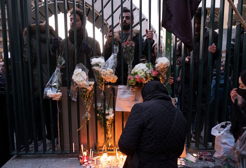 ukraine plane crash students against Khomeini and the State in Iran