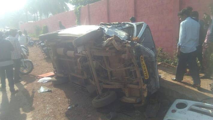 serial crash in Dharwad one dead six injured serial crash in Dharwad one dead six injured