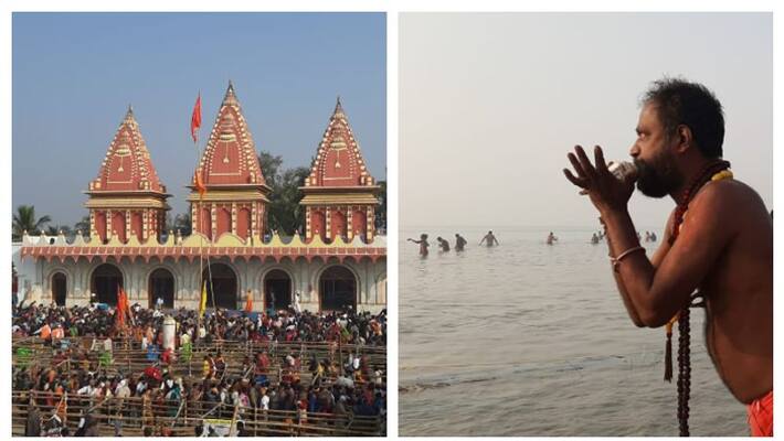 Pilgrims bath at Gangasagar Pilgrims bath at Gangasagar