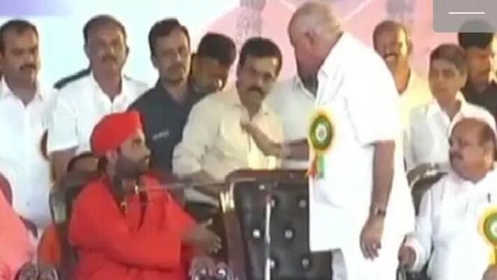 Goddman threatened ediyurappa in public meeting Goddman threatened ediyurappa in public meeting