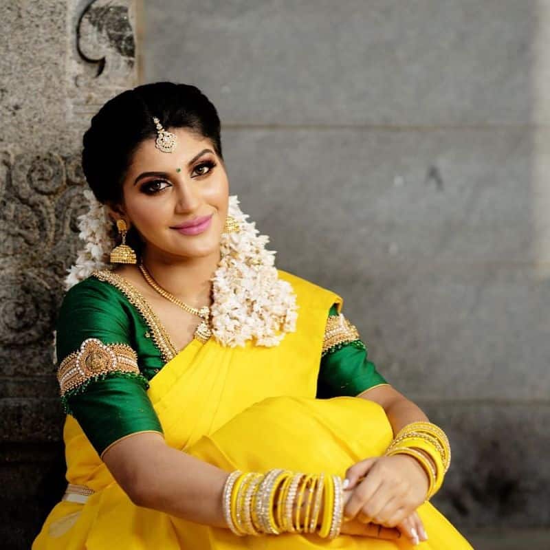 Actress Yashika Anand New Yellow Color Saree Photos Going Viral