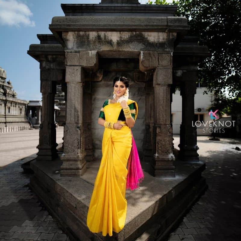 Actress Yashika Anand New Yellow Color Saree Photos Going Viral