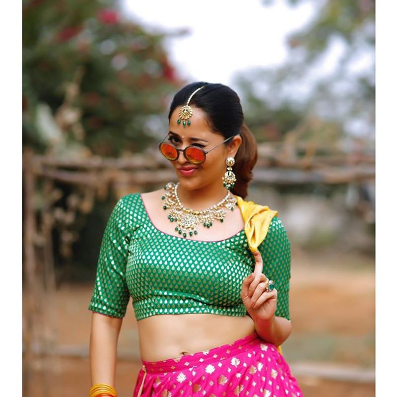 Anchor Anasuya Hot Photos Captioned Paddathi Paadu Series
