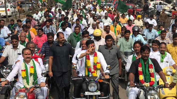 Nara Lokesh Participated In Bike Rally At Mangalagiri Nara Lokesh Participated In Bike Rally At Mangalagiri