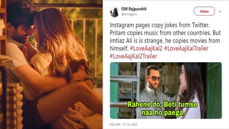 Love Aajkal 2 trailor twitter users makes fun by memes of sara ali khan and kartik aaryan trailor also KPY