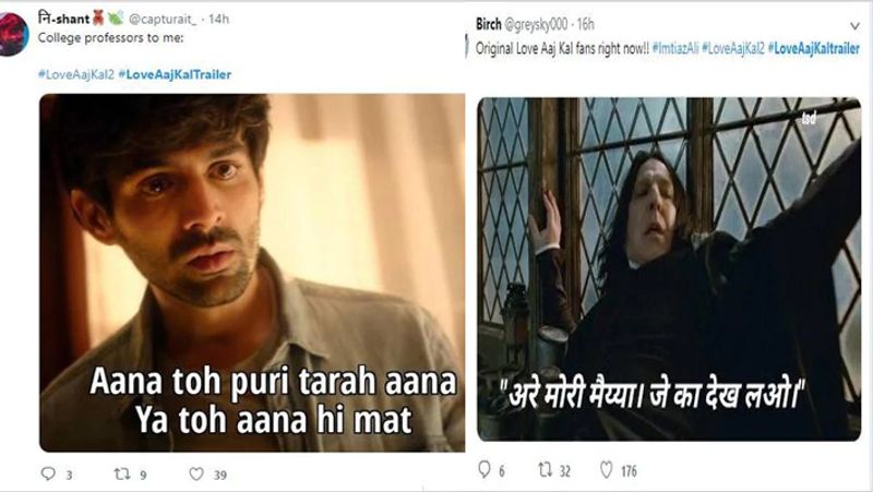 Love Aajkal 2 trailor twitter users makes fun by memes of sara ali khan and kartik aaryan trailor also KPY