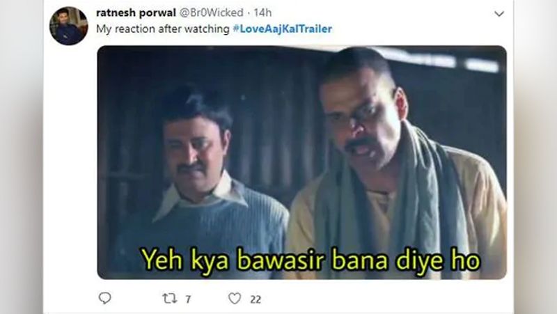 Love Aajkal 2 trailor twitter users makes fun by memes of sara ali khan and kartik aaryan trailor also KPY