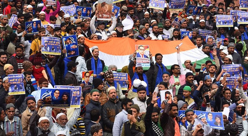 bhim army chief chandrashekhar azad joins people at a protest against citizenship amendment act