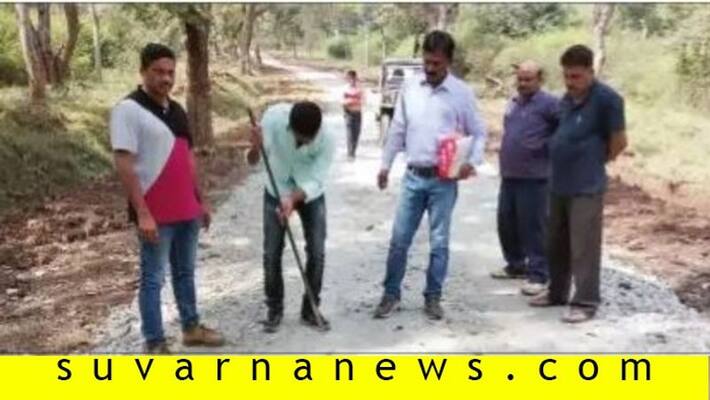 officers break roads to check quality of construction work officers break roads to check quality of construction work