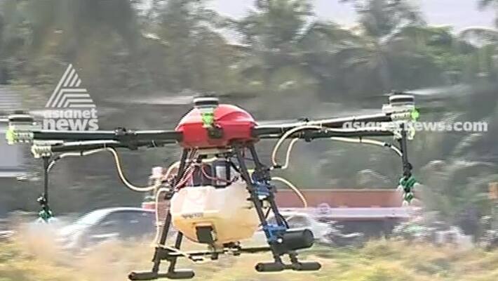 drones used to spray fertilizers in paddy field in palakkad drones used to spray fertilizers in paddy field in palakkad