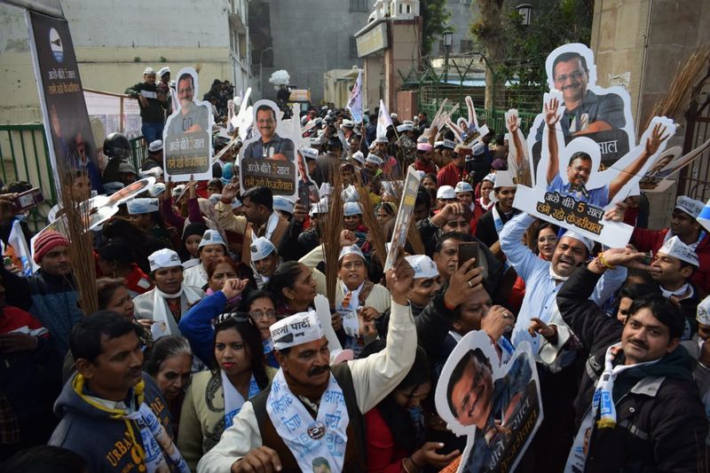 Arvind Kejriwal sought his parents' blessings ahead of filing nomination from New Delhi's Assembly seat.