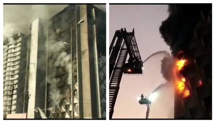 Fire breaks out at textile market in Surat Fire breaks out at textile market in Surat