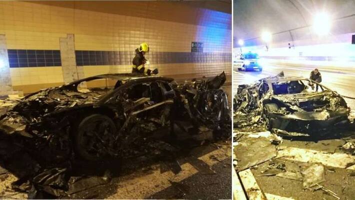 Lamborghini Aventador destroyed by fire Lamborghini Aventador destroyed by fire
