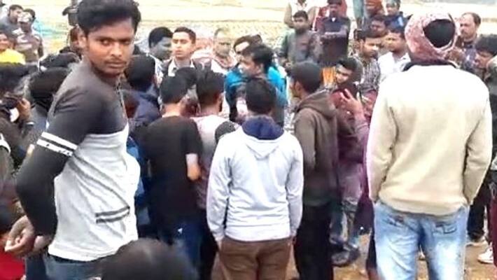 BJP Mp Subhas Sarkar went sarenga to see destroyed water tank BJP Mp Subhas Sarkar went sarenga to see destroyed water tank