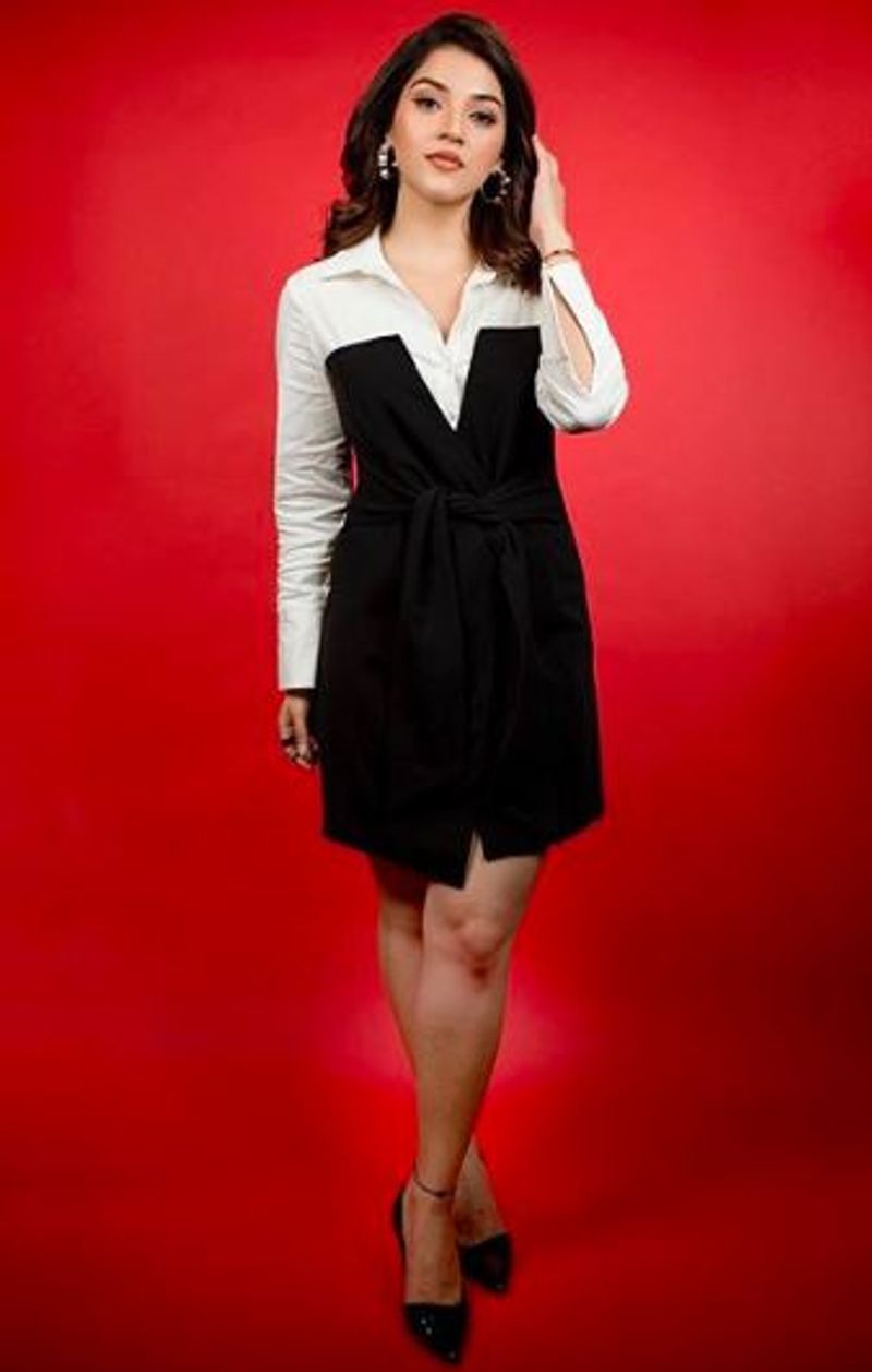 pattas movie actress mehreen pirzandaa latest modern dress photo gallery