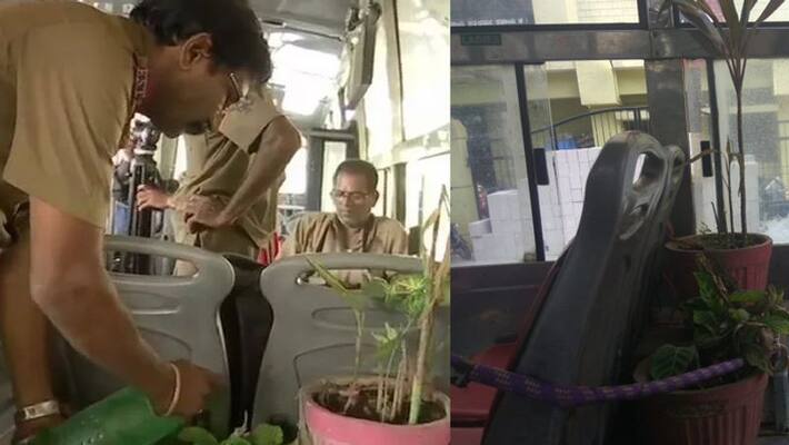 mini garden in Bangalore bus mini garden in Bangalore bus