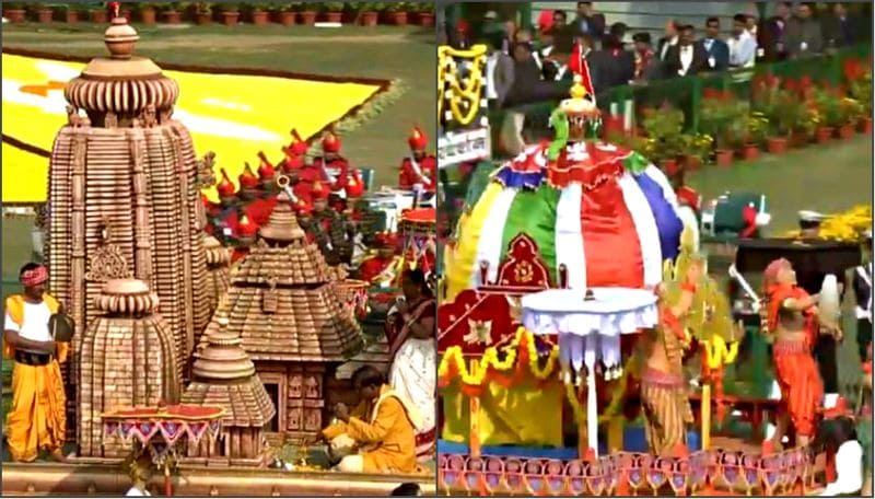ওড়িশার ট্যাবলোয় ভগবান লিঙ্গরাজ-এর রুকুনা রথযাত্রা দেখানো হয়েছে।