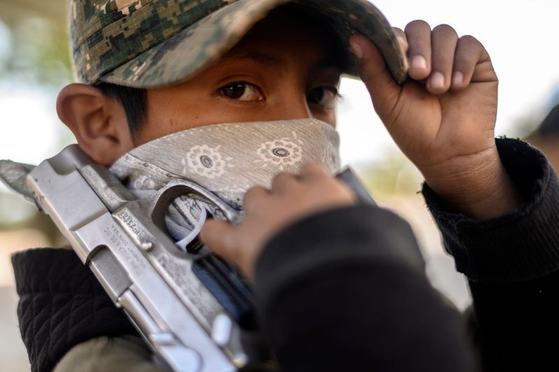 mexican children take guns for fight against drug gangs