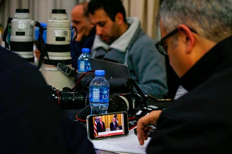 israel palestine conflict trumps Peace deal photo gallery