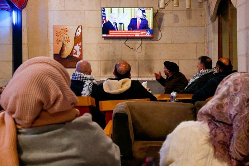israel palestine conflict trumps Peace deal photo gallery