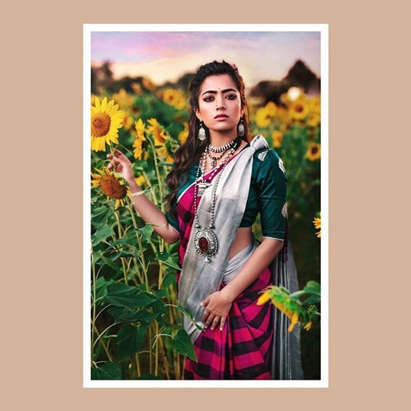 Heroine Rashmika Latest Saree Photos