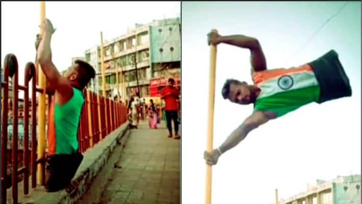 Differently-abled man paying tribute to national flag, video gpes viral Differently-abled man paying tribute to national flag, video gpes viral