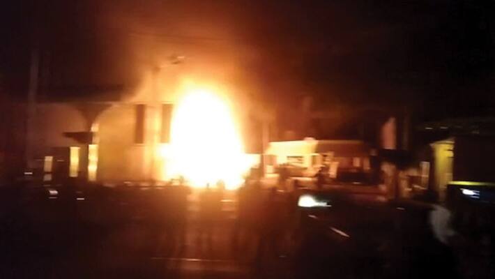 Bus Catches Fire In Bengaluru Petrol Bunk Bus Catches Fire In Bengaluru Petrol Bunk