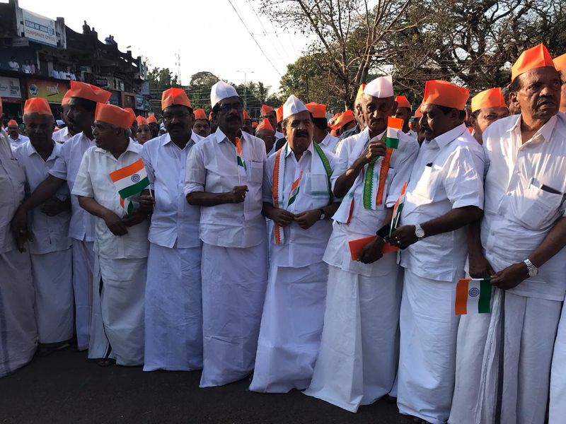 congress lead udf human map protest against caa in kerala photo gallery