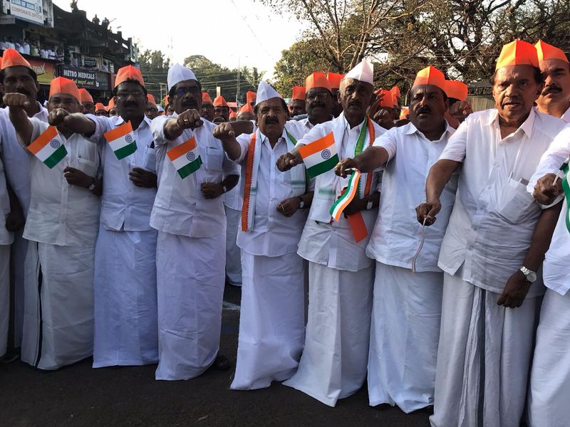 congress lead udf human map protest against caa in kerala photo gallery