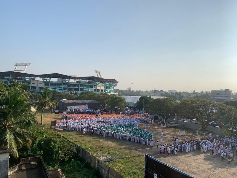 congress lead udf human map protest against caa in kerala photo gallery