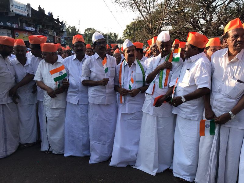 congress lead udf human map protest against caa in kerala photo gallery